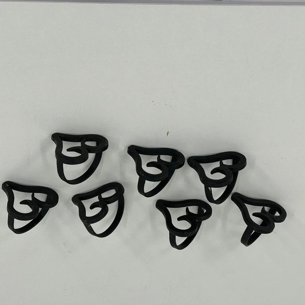 Wrought Iron Black Metal Heart Napkin Rings Set of 7 Farmhouse Decor Rustic Farm